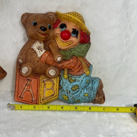 Vintage Frankies Design Nursery Rocking Horse & Clown Child’s Bedroom Decor 1985 - Picture 6 of 10